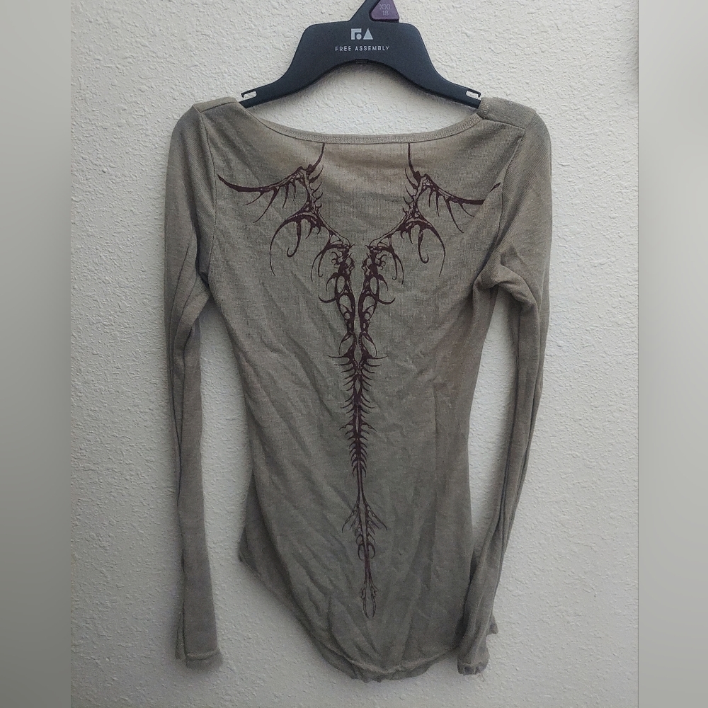 Chinese y2k asymmetrical top
